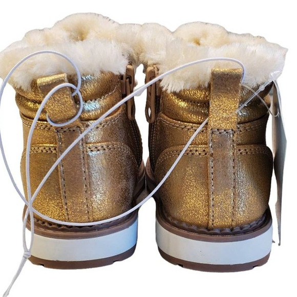 Cat and Jack Gold Reed Boots Fur Lined Winter Boots Toddler Size 6 - Picture 8 of 13